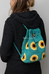 Sunflower Drawstring Backpack - Alyssia Creates Photo 2 thumbnail