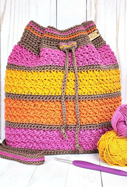 Hipster Woven Crochet Handbag, Drawstring Closure Women Mini Cotton Crochet Crossbody Bag Summer Beach  main image 4