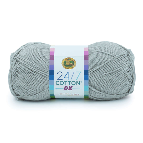 Lion Brand Yarn 24/7 Cotton Dk Yarn, Silver Lining