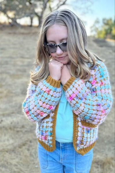 新品未使用！Qung クン マドンミエルknitzip MacMahon Knitting Mills By Niche】Crochet V-Neck Zip Cardigan