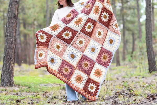 Crochet Kit - Harvest Flower Throw – Lion Brand Yarn