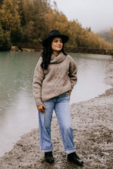 Crochet Kit - Aelia Cable Crochet Sweater image 3 thumbnail