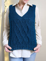 Crochet Kit - Cozy Cabled Sweater Vest image 3 thumbnail