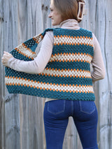 Crochet Kit - Retro Striped Granny Vest image 3 thumbnail
