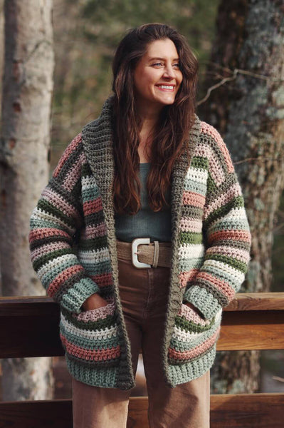Crochet Kit - Colorstripe Cardi – Lion Brand Yarn
