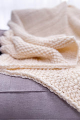 Close up of slip stitch edge on knit blanket. thumbnail