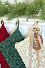 Red, green, white Christmas stockings thumbnail