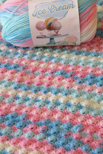 Pretty Cluster Ice Cream Baby Blanket (Crochet) – Lion Brand Yarn