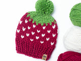 Strawberry Pompom Hat (Knit) thumbnail