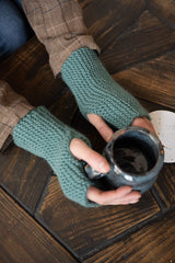 Garter Stitch Wrist Warmers image 2 thumbnail