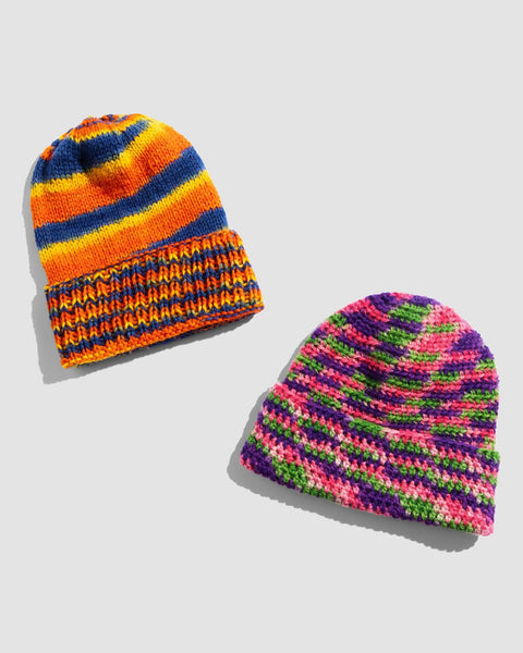 leinwande ラインヴァンド　Mix Yarn Crochet Hat Wattle Crochet Cap/Orange | leinwände | ラインヴァンドの公式