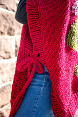 closeup of tie on side of poncho thumbnail