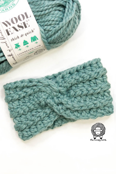 lion brand thick and quick succulent Faux Knit Twist Crochet Headband (Crochet) – Lion Brand Yarn