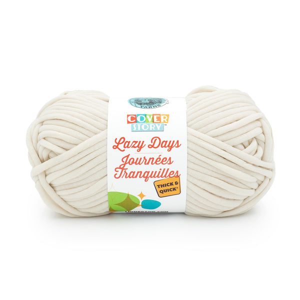 Lion Brand Cover Story Lazy Days Thick & Quick Yarn - Cream, 125 Yards