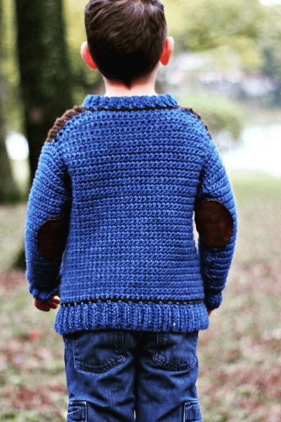 Kid's Saddle Shoulder Sweater (Crochet)