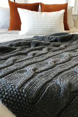 North of the River Chunky Cable Blanket Afghan Knitting Pattern for Super Bulky 6 Weight Yarn APRIL 2025 thumbnail