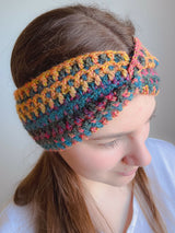 Crochet headband on a woman thumbnail
