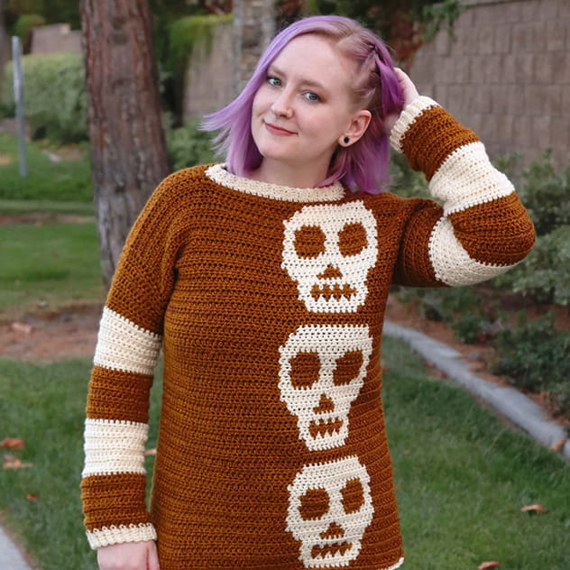 Crochet Kit - Sally Skulls Pullover