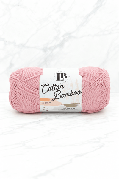 lucky bamboo yarn Lion Brand lb Collection Cotton Bamboo Yarn in Cherry Blossom, Rayon, 3 Light / DK Weight