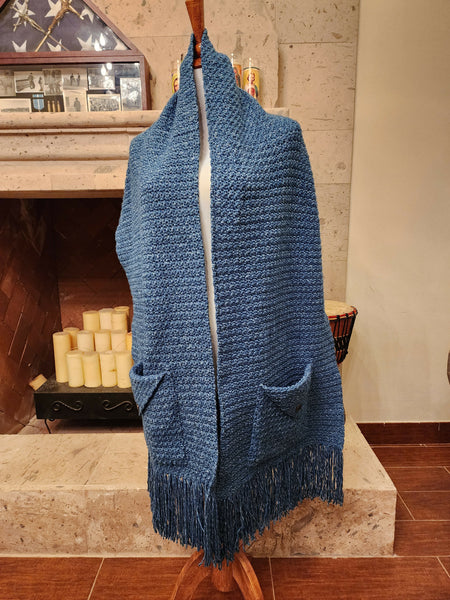 新品　salsation サルセーション ショール　Blue Denim Denim Dreams Pocket Shawl (Crochet) – Lion Brand Yarn