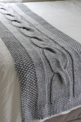 River of Dreams Bed Runner Cable Blanket Throw Knitting Pattern Super Bulky 6 Weight Yarn Lion Brand Hometown APRIL 2025 2 thumbnail