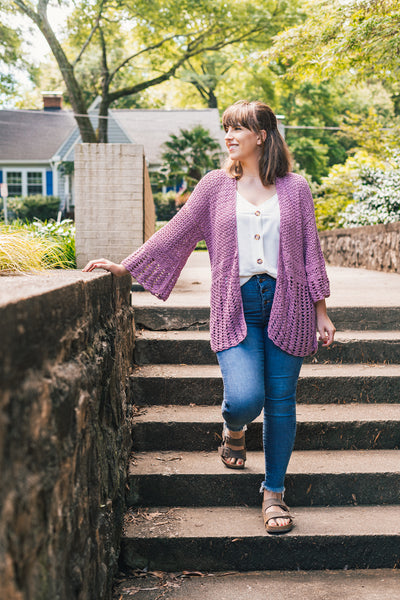 22年　FOXEY Cardigan Lilas リラ 42715 ボレロ　現行 Leilayca First Love Lilac Cardigan , Chunky Cropped Cardigan for