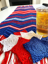Crochet Kit - Fireworks Table Runner & Star Coaster Set image 3 thumbnail