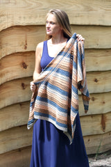 Crochet Kit - Striped Triangle Shawl image 3 thumbnail