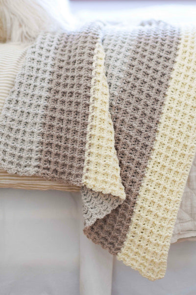 Crochet Kit - Winterscape Waffle Stitch Blanket
