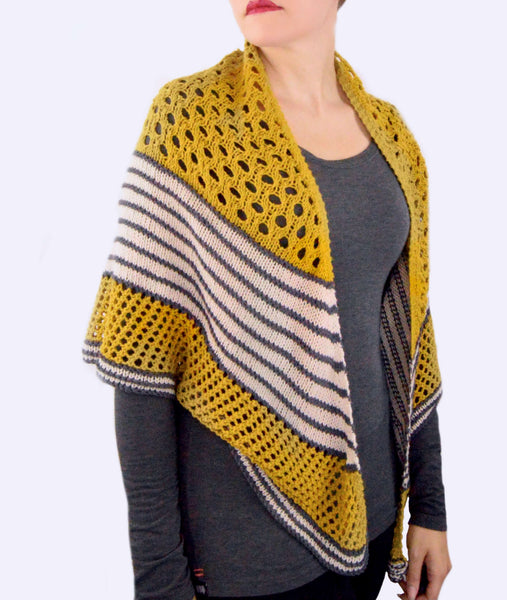 Knit Kit Golden Hour Shawl Lion Brand Yarn