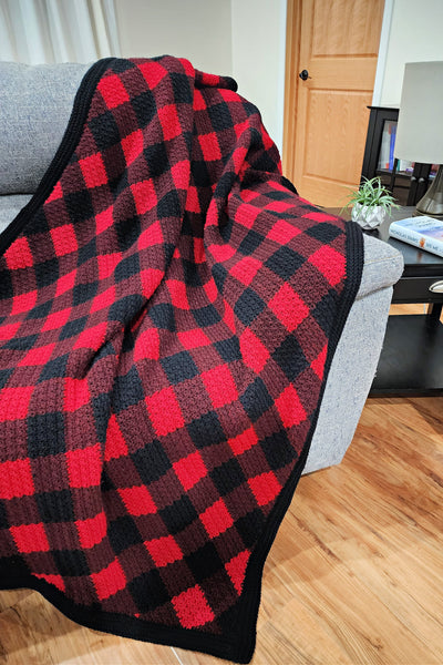 Crochet Kit - C2C Buffalo Plaid Blanket