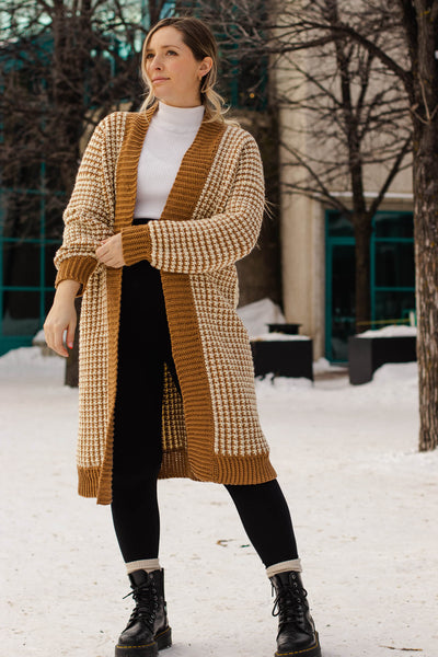 Crochet Kit - Houndstooth Coatigan – Lion Brand Yarn