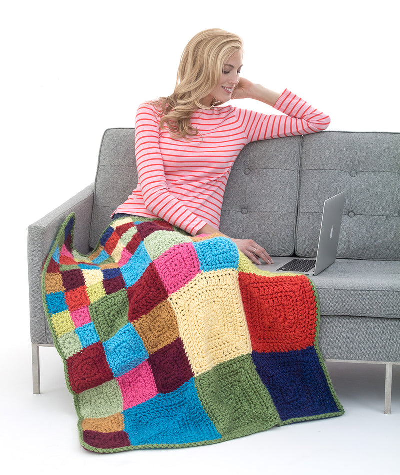 Bright Squares Afghan Pattern (Crochet)