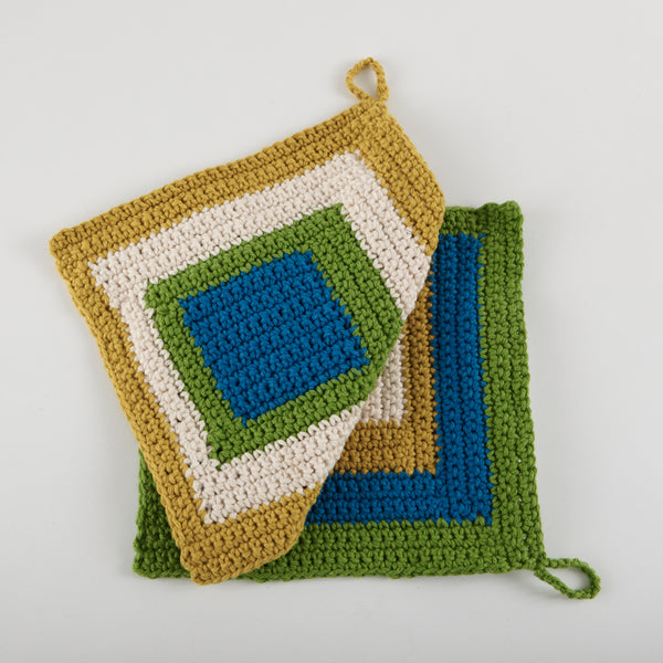 Cool Graphic Dishcloths (Crochet) Lion Brand Yarn