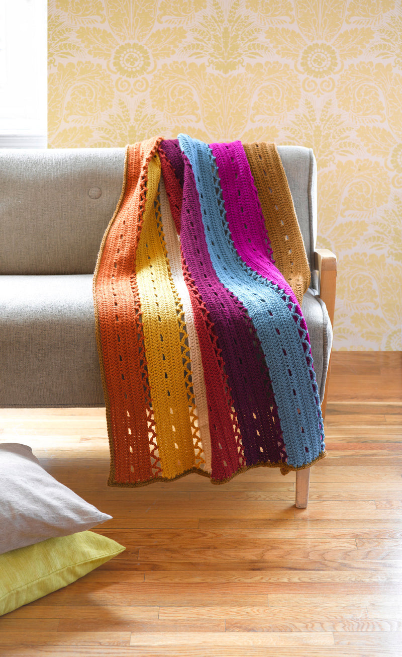 Eyelet Strips Afghan (Crochet)