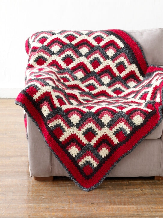 Graphic Squares Afghan (Crochet)