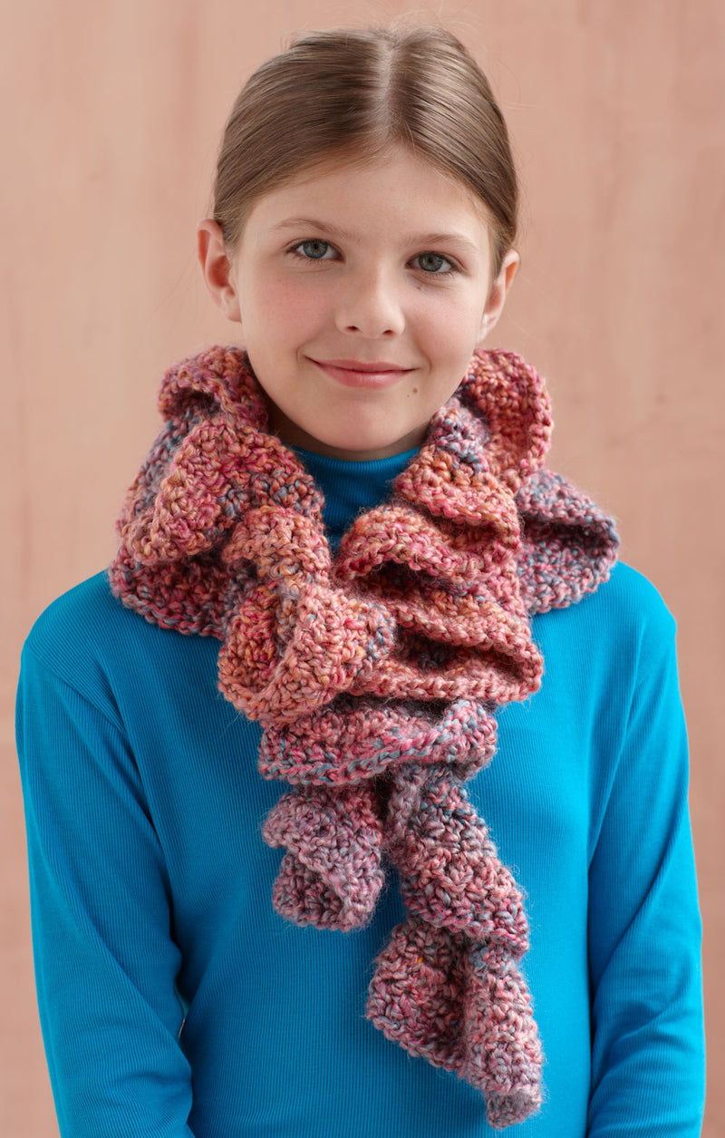 Painted Ruffle Scarf (Crochet) - Version 4