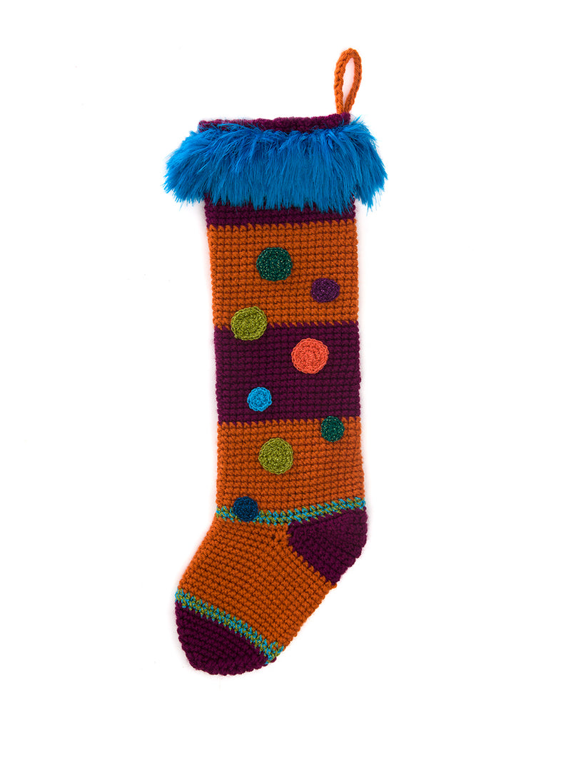 Striped Colorburst Stocking Pattern (Crochet)