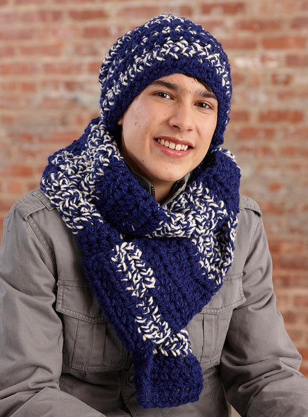 Lion Brand Scarfie Effortless Hat & Cowl  Crochet hats, Scarfie yarn,  Crochet hat pattern