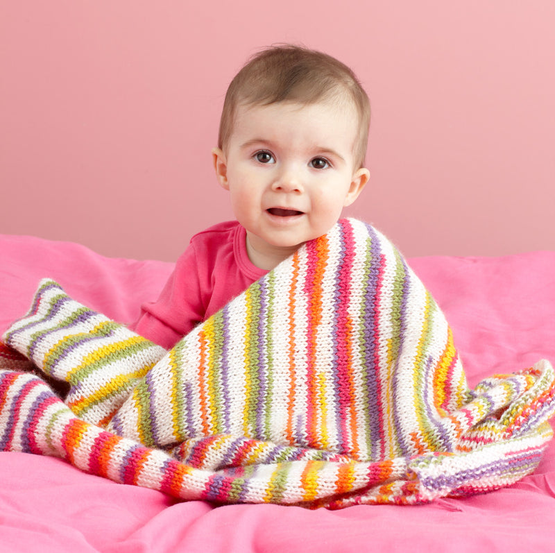 Bright Knit Baby Throw Pattern
