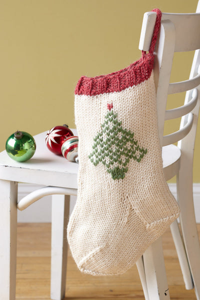 Festive Tree Stocking Pattern (Knit)