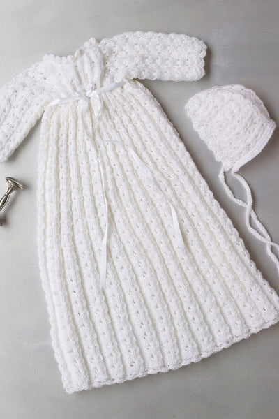 knitted baptism dress Crochet pattern Baptize dress Frisian knitting