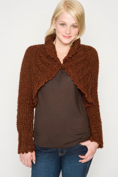 knitted shrugs for dresses Knit Shrug (Knit) – Lion Brand Yarn It features a collarless Kleur:Chocolate Brown jeans mini dress Red Mini Dresses –