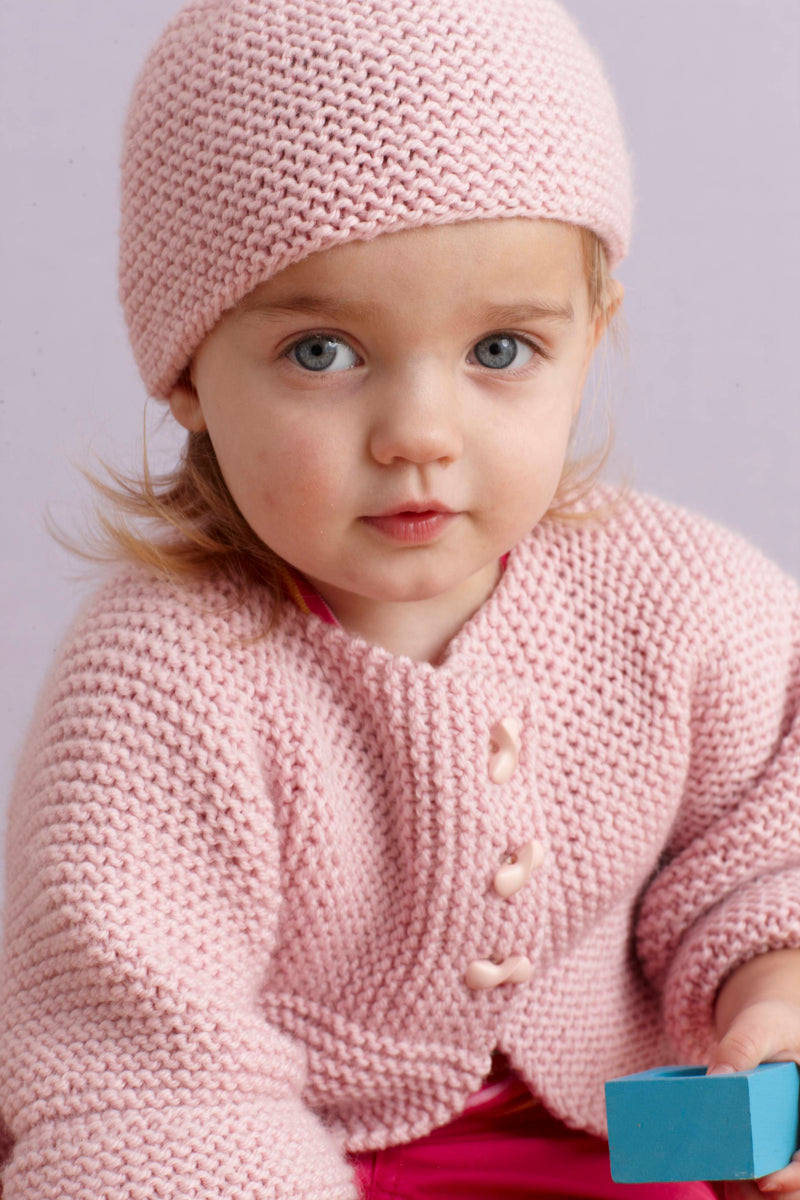 Strawberry Pink Sideways Cardigan And Hat Pattern (Knit)