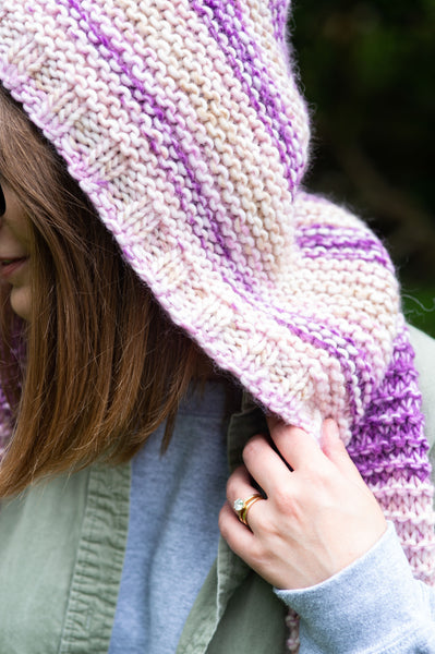 Afton Hooded Scarf (Knit) – Lion Brand Yarn