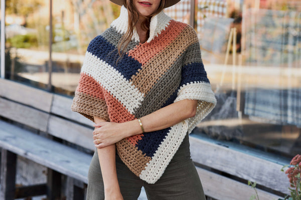 Kaleidoscope Poncho (Crochet) – Lion Brand Yarn