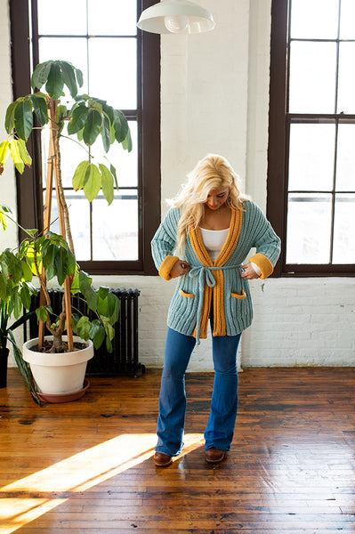LION HEARTコットンセーター（フレアーデザインコットンニット）　Lサイズ Knit Kit - The Cordelia Cardigan – Lion Brand Yarn