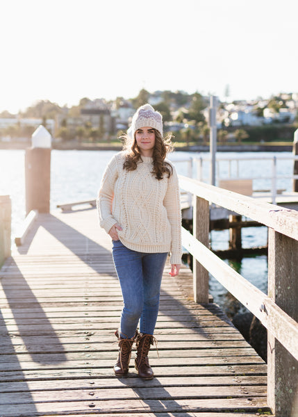 Crochet Kit - Meara Fisherman Sweater – Lion Brand Yarn
