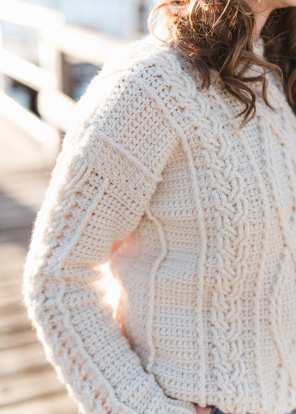Crochet Kit - Meara Fisherman Sweater – Lion Brand Yarn
