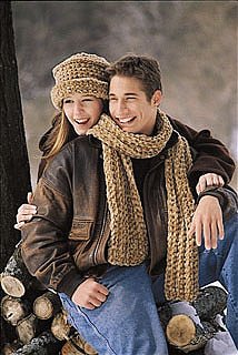 Ribbed Scarf and Brimmed Hat Pattern (Crochet)